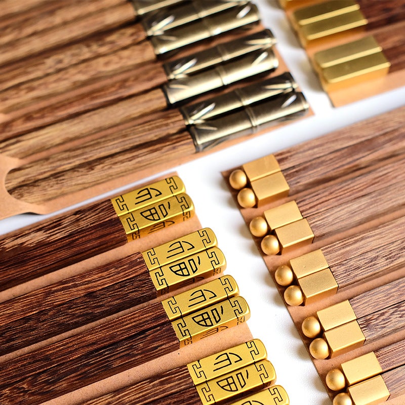 Chinese Style Chicken Wing Wood Suit Chopsticks Solid Wood Tableware Mahogany National Tide Home Lettering Stall Opp Bag - Image 5