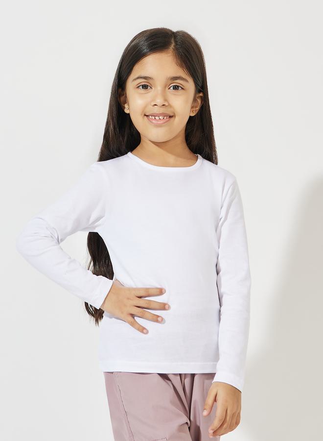 ستايلي تيشيرت اساسي سادة بأكمام طويلة - Image 1