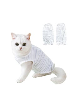 Excefore Cat Recovery Suit, Cat Professional Surgery Recovery Suit, Cat Onesie for Cats After Surgery, Surgical Abdominal Wound Skin Diseases E-Collar Alternative Wear, Pajama Suit (Grey, Medium)  - Image 1