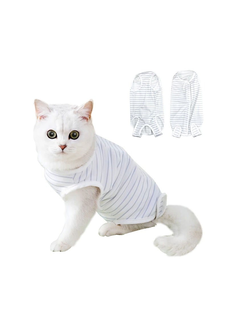 Excefore Cat Recovery Suit, Cat Professional Surgery Recovery Suit, Cat Onesie for Cats After Surgery, Surgical Abdominal Wound Skin Diseases E-Collar Alternative Wear, Pajama Suit (Grey, Medium)  - Image 1