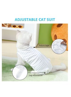 Excefore Cat Recovery Suit, Cat Professional Surgery Recovery Suit, Cat Onesie for Cats After Surgery, Surgical Abdominal Wound Skin Diseases E-Collar Alternative Wear, Pajama Suit (Grey, Medium)  - Image 4
