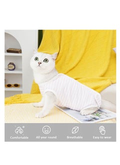 Excefore Cat Recovery Suit, Cat Professional Surgery Recovery Suit, Cat Onesie for Cats After Surgery, Surgical Abdominal Wound Skin Diseases E-Collar Alternative Wear, Pajama Suit (Grey, Medium)  - Image 3