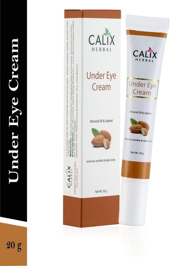 Calix Herbal كريم تحت العين العضوي النقي والأيورفيدي من كاليكس لتقليل الهالات السوداء، الانتفاخ، التجاعيد والأكياس مع زيت اللوز وجايفال - مناسب لجميع أنواع البشرة (20 جرام) - Image 1