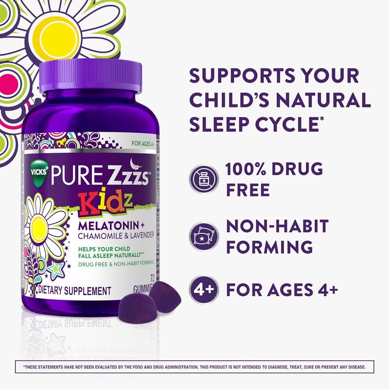 ZzzQuil حبوب النوم للأطفال من PURE Zzzs Kidz بمادة الميلاتونين بنكهة التوت 72 حبة - Image 3