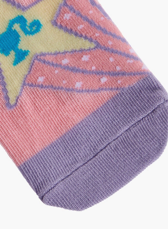 باربي جوارب بطول الكاحل مطبوعة غير تيري - مجموعة من - Image 3