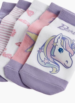 Printed Non Terry Ankle Length Socks - Set of 5 - view 4