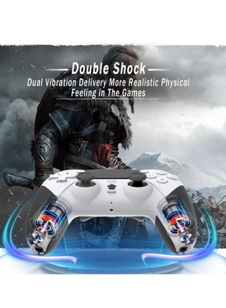 وحدة تحكم ألعاب لاسلكية متوافقة مع PS4/Slim/Pro/PC، بطارية مدمجة قابلة لإعادة الشحن بسعة 800 مللي أمبير، توربو للتحكم في الحركة بستة محاور - view 3