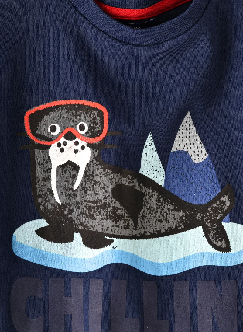JAM Boys' 'Chillin' Walrus Graphic Long-Sleeve Tee