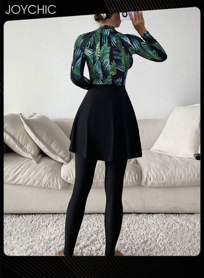 Joychic ملابس السباحة الصيفية المحتشمة للنساء المسلمات ذات الأكمام الطويلة لحماية من الشمس وتجفيف سريع وقابلة للتنفس لملابس الشاطئ - Image 4