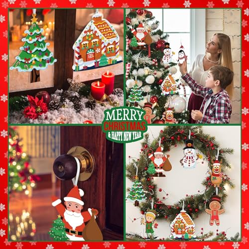 LINAYE Christmas Ornament Crafts for Kids Toddlers 32 Set Make Your Own Ornament Craft Kit Christmas Party Favor Goodie Bag Stuffers Game Activities for Kids - Image 5