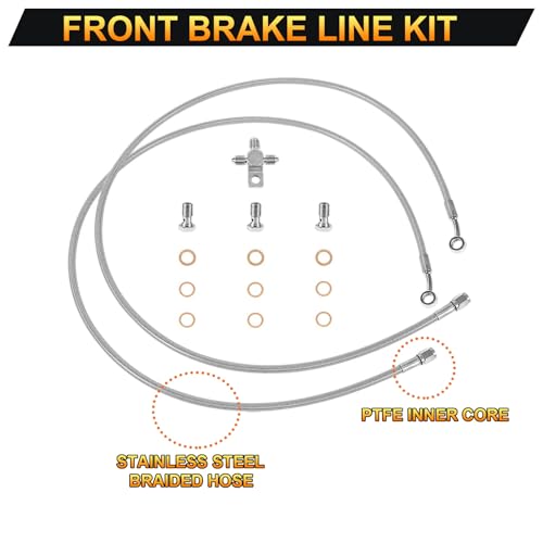 YMT Front Brake Line Kit 3line +2 inch Extended A-arms Fits for Yamaha Banshee 350 1987-2015 - Image 3