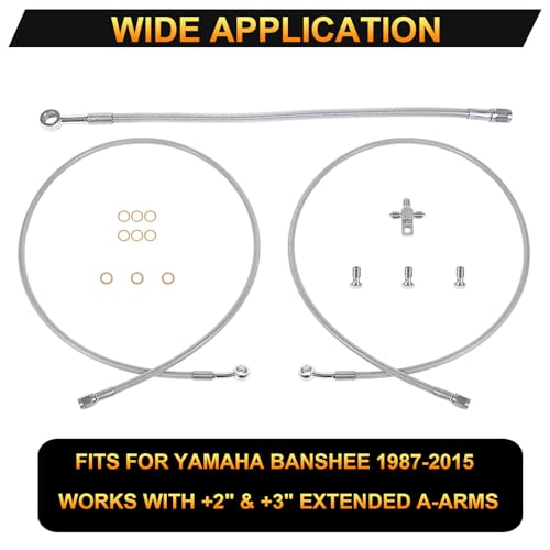 YMT Front Brake Line Kit 3line +2 inch Extended A-arms Fits for Yamaha Banshee 350 1987-2015 - Image 2