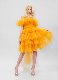BITOLIA GALLERY Mini Orange Ballerina Tulle Dress  - Image 1