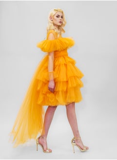 BITOLIA GALLERY Mini Orange Ballerina Tulle Dress  - Image 5