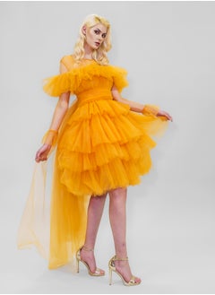 BITOLIA GALLERY Mini Orange Ballerina Tulle Dress  - Image 4
