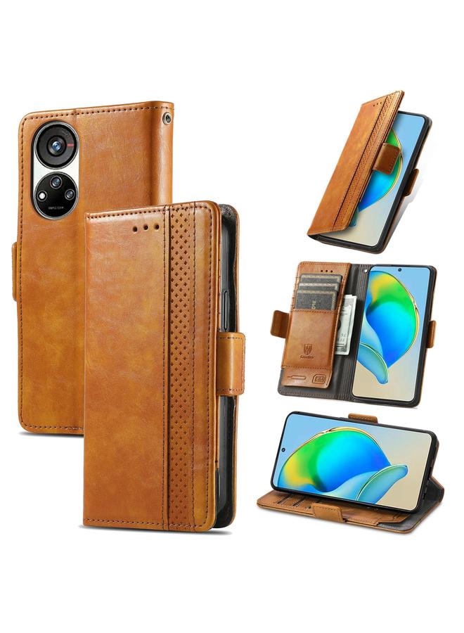 Case For ZTE Blade V40s CaseNeo Splicing Dual Magnetic Buckle Leather Phone Case