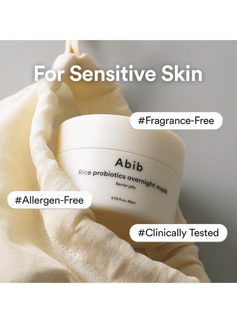 abib Rice Probiotics Overnight Mask Barrier Jelly 2.7 fl oz I Moisturizer for Slugging Intensive Hydrating Nourishing Face Sleep Sleeping Mask for Korean Skin Care jelly eye cream clay mask glass skin  - Image 5