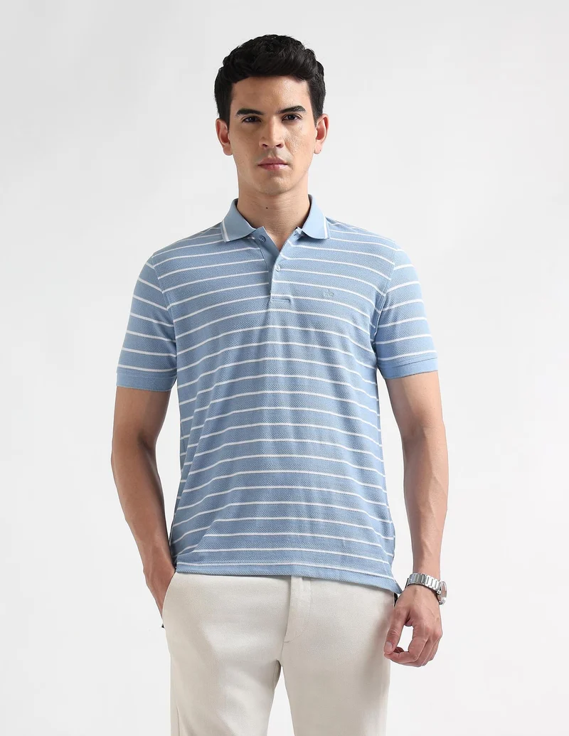 Arrow Horizontal Striped Regular Fit Polo Shirt