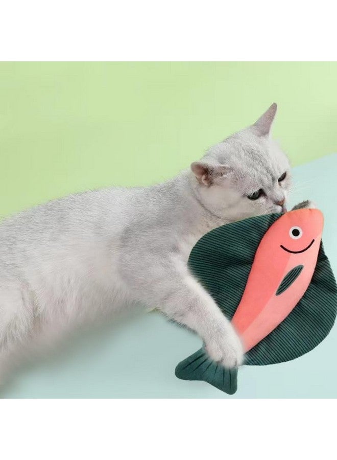 بت لعبة قطيفة واقعية على شكل سمكة محاكاة عشبة النعناع البري هدية من قطعة واحدة - Image 3