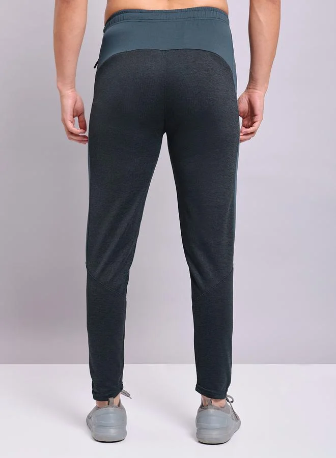 Technosport charcoal Technosport Contrast Side Panel Slim Fit Track Pants for Men | Best Price UAE