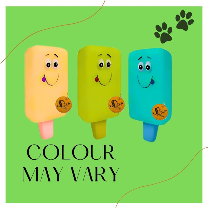 Sage Square Ice Cream Shape Smiley Interactive Pet Squeaky Toy: Durable, Safe, Fun Chew Toy for Dogs - Perfect for Playtime, Dental Health, Anxiety Relief - Ideal for Small, Medium & Large Breeds - Image 4