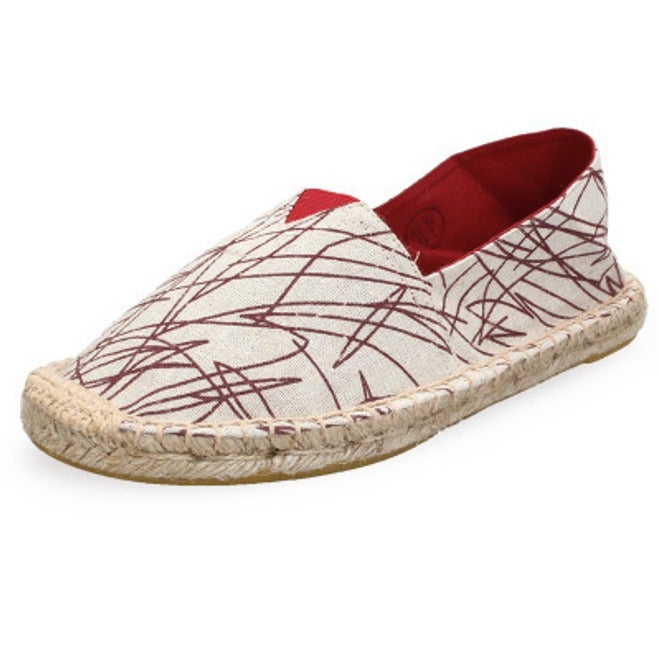 Linen Slip-On Fisherman Shoes for Men and Women - Breathable Woven Casual Canvas Shoes, Round Toe, Flat Heel, Unisex, Spring Summer Fall