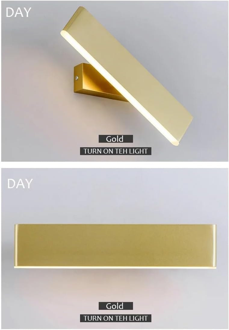 Nordic Bedside Wall Lamp Can Be Rotated Minimalist Living Room Background Light Corridor Home,Energy Conservation (Gold) - Image 4