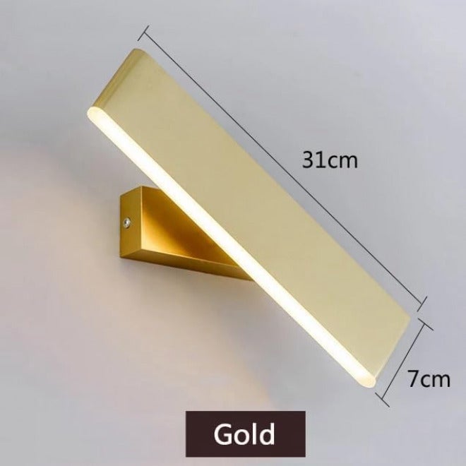 Nordic Bedside Wall Lamp Can Be Rotated Minimalist Living Room Background Light Corridor Home,Energy Conservation (Gold) - Image 2