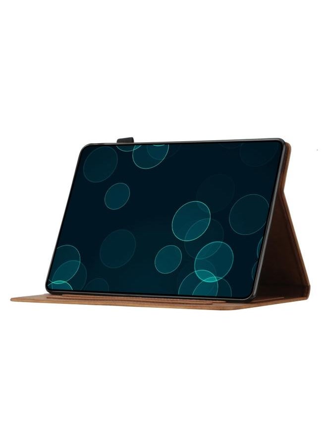 Green Tiger - Samsung Galaxy Tab A 10.1 T580 T585 Coconut Tree Embossed Smart Leather Tablet Case Brown - Image 1