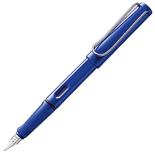 LAMY safari blue - Fountain Pen with ergonomic grip & polished steel nib in size B - ideal for any Writing & Calligraphy - including LAMY T 10 blue cartridge - Right-Handed - Image 1