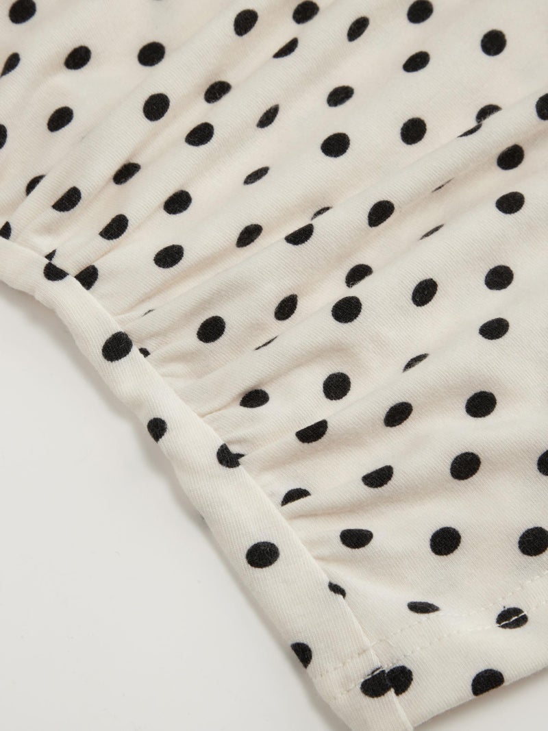 CIDER Women's Polka Dot Boat Neck Tops Sleeveless Ruched Crop Tank Tops Slim Fit Trendy Summer Outfits - Image 5