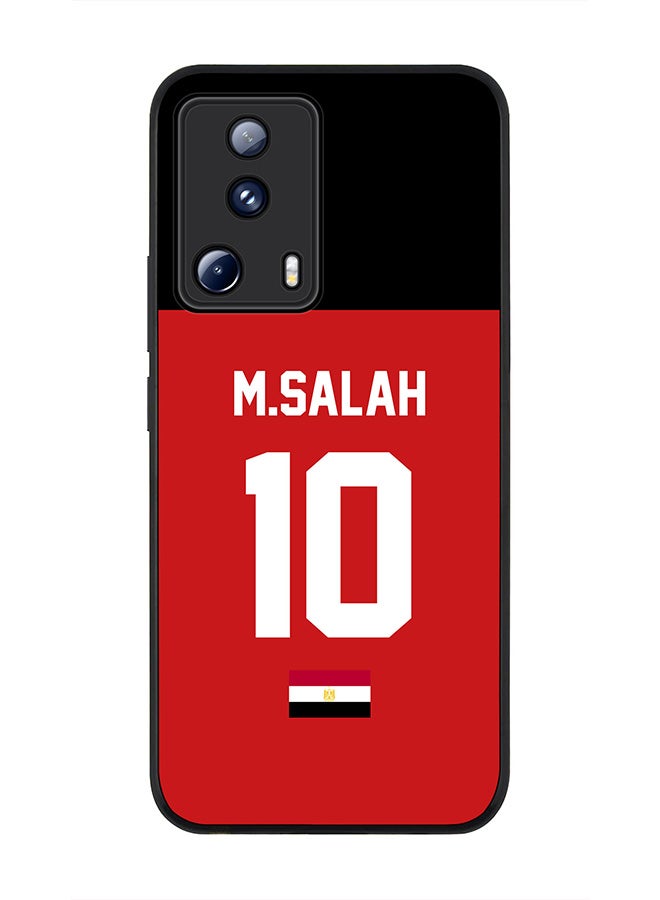 Stylizedd Rugged Black edge case for Xiaomi 13 Lite 5G / Xiaomi Civi 2 5G, Slim fit Soft Case Flexible Rubber Edges Anti Drop TPU Gel Thin Cover -  Football Team - Egypt, Player Name - M.Salah - Image 1