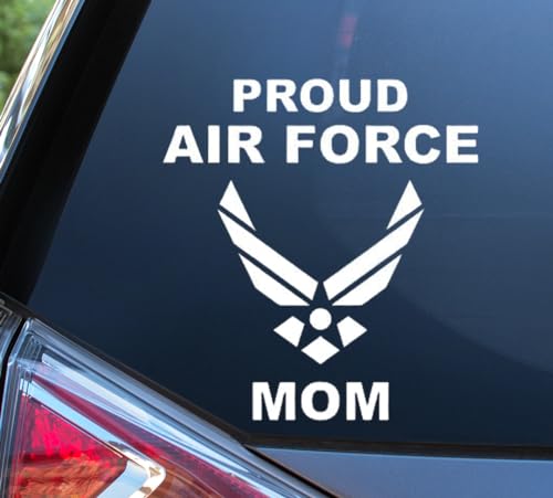 eDesign Proud Air Force Mom Decal Vinyl Car Sticker 55 Inches for Car Truck Van Window Bumper Laptop Tablet Cup Tumbler Water Bottle and Any Smooth Surface - Image 1