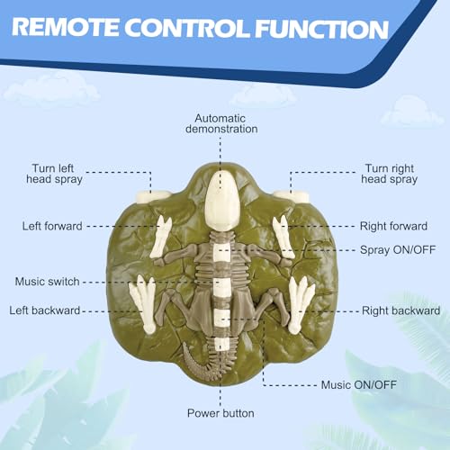 BEMITON Remote Control Dinosaur Toy for Kids Birthday Gifts for Boys Age 3 4 5 6 7 8 9 10 11 12 Year Old 24GHz Interactive Walking Dino with Lights Spray Roar Blue - Image 5