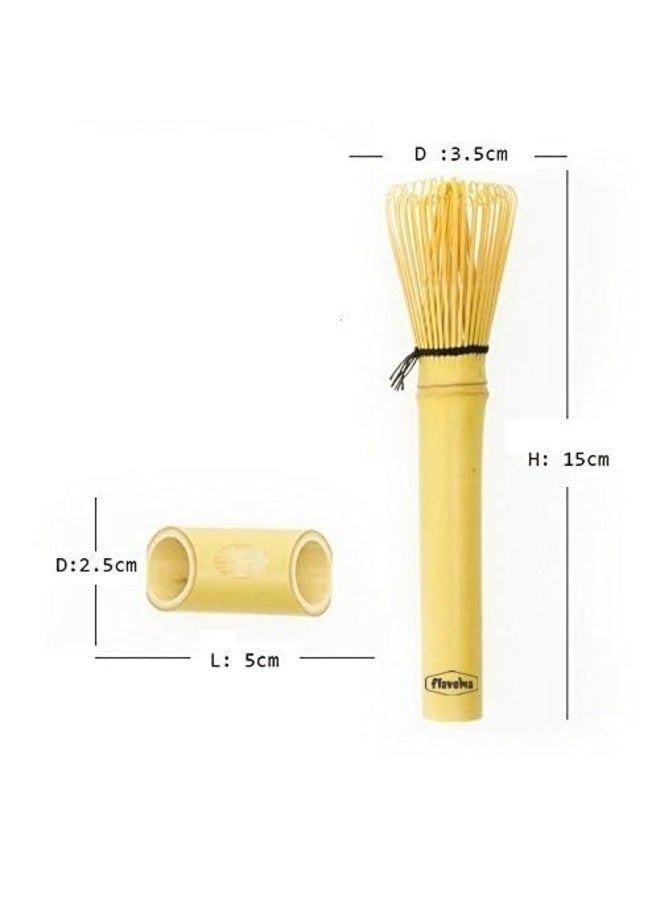 Flavoma Japanese Handmade Long Handle Bamboo Matcha Whisk/Chasen/Brush - Traditional Long Handle Bamboo Whisk for Brewing Matcha - Image 2