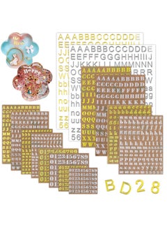 KASTWAVE Letter Resin Stickers, Small Letter Stickers for Resin Scrapbook Supplies, Alloy Alphabet Number Stickers, Self Adhesive, Decorative  for Scrapbook Letters DIY Craft Decoration Supplies (14 Sheets)  - Image 1