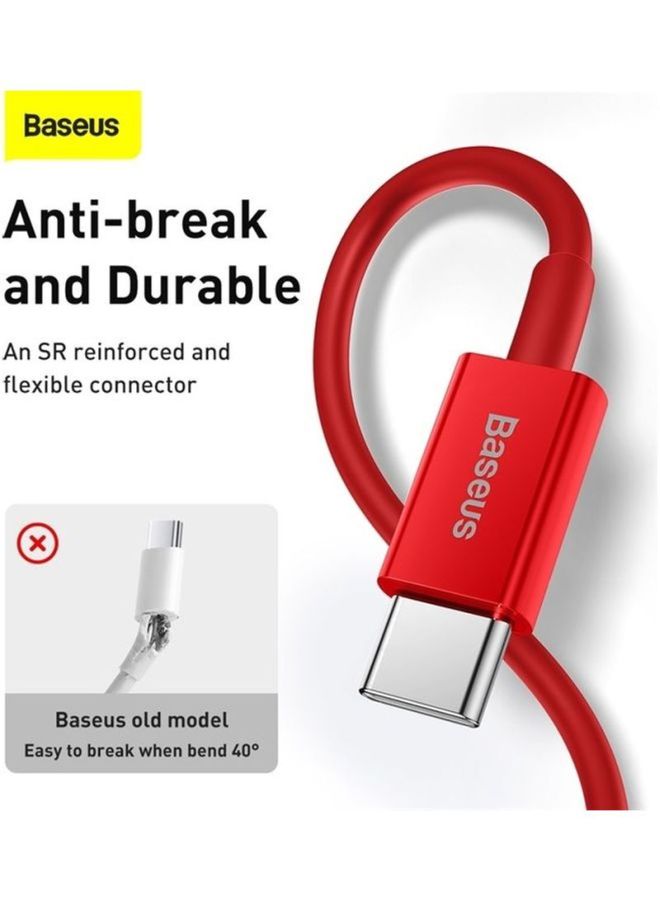 بيسوس "كابل USB C إلى Lightning للشحن السريع ونقل البيانات مزود بتقنية PD وقدرة 20 وات ورأس Type- C من سلسلة سوبيريور للاستخدام مع هواتف أبل آيفون 13 و12 و11 برو ماكس وميني وXS وX و8 و7 و6 و5 وSE وأجهزة الآي باد والمزيد (بطول 1 متر) أحمر" أحمر - Image 4