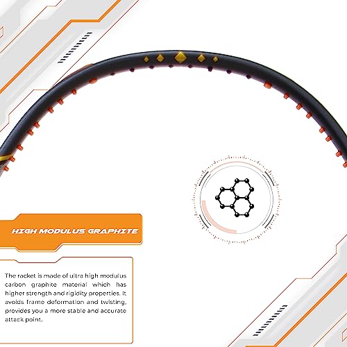 Apacs Finapi 232 Xtra Power (40LBS, 100% Top Grade UHM Japanese Graphite) Extra Strong Professional Unstrung Badminton Racket with Free Full Cover (Black) - Image 2