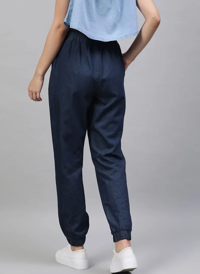 STREET 9 BASICS Blue Denim Joggers for Women