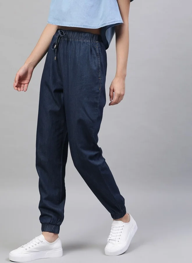 STREET 9 BASICS Blue Denim Joggers for Women