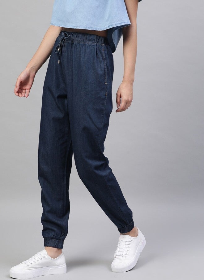 STREET 9 BASICS بنطلون جينز رياضي نسائي أزرق - Image 2