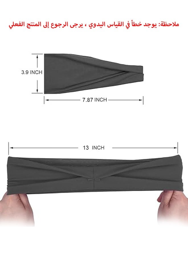 MXN 5Pcs Wide Sport Headbands for Women, Breathable Cotton Elastic Running Fitness Yoga Sweat Wicking Headbands, Ideal for Workouts Gym Cycling Outdoor Activities - Image 2