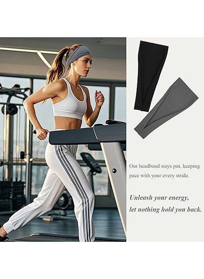 MXN 5Pcs Wide Sport Headbands for Women, Breathable Cotton Elastic Running Fitness Yoga Sweat Wicking Headbands, Ideal for Workouts Gym Cycling Outdoor Activities - Image 5
