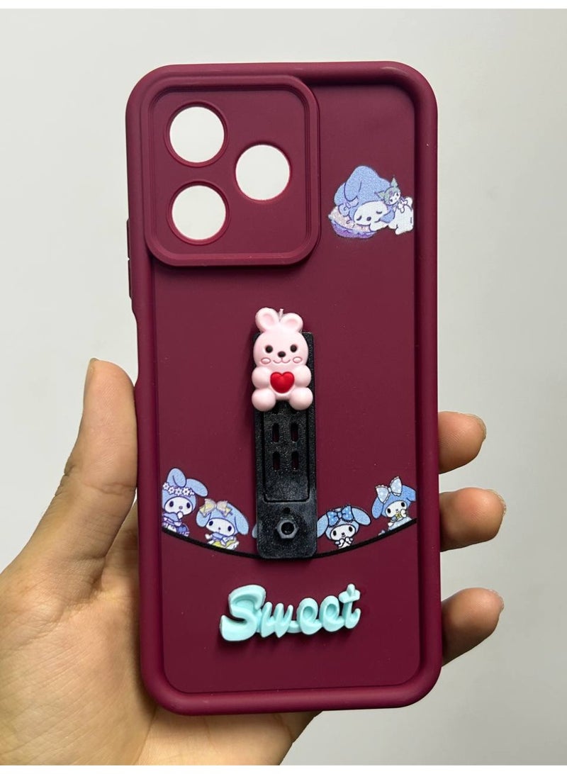 New cartoon design back cover with the word "Sweet" on it, compatible with Realme C51 - C53 phones - Image 2