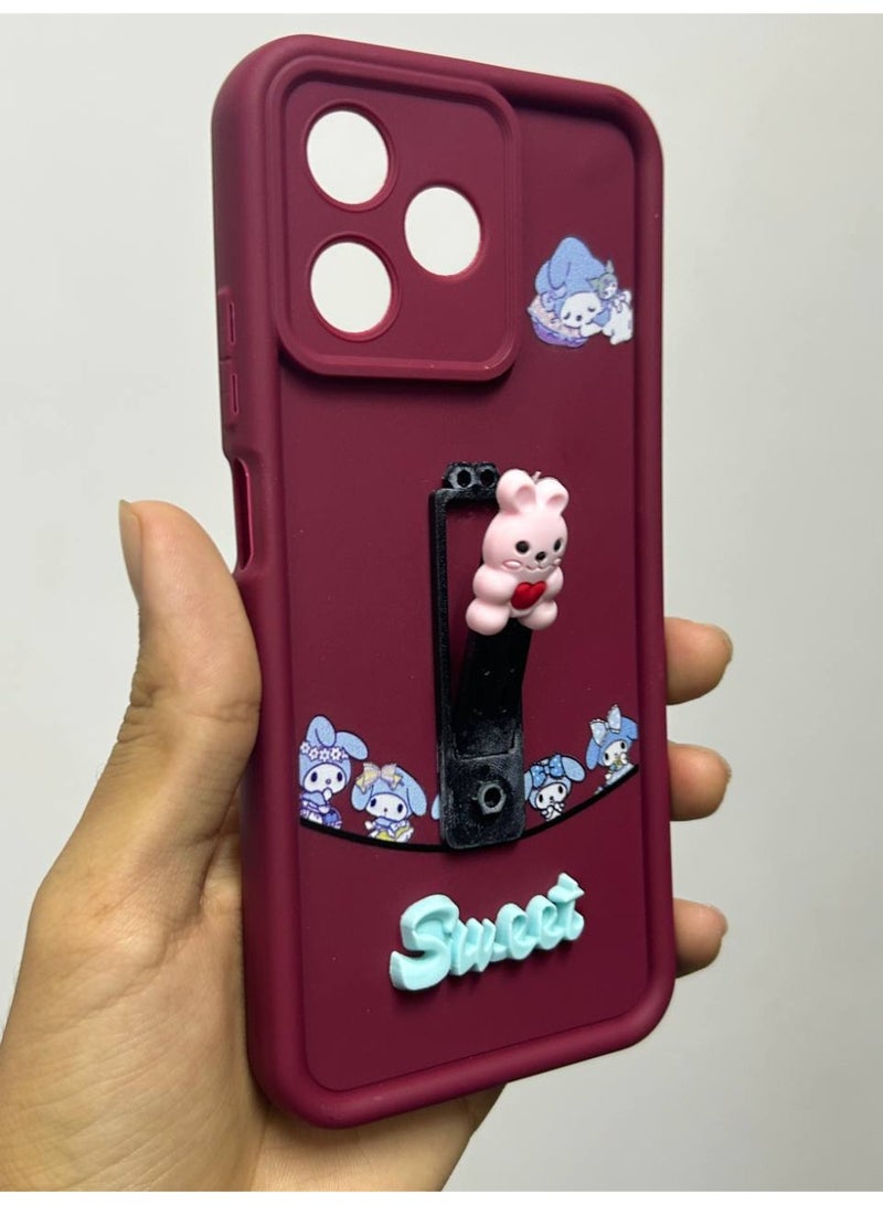 New cartoon design back cover with the word "Sweet" on it, compatible with Realme C51 - C53 phones - Image 1