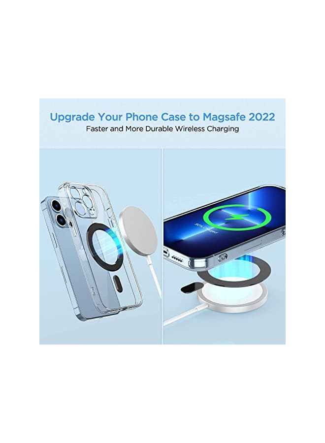PROMASS Universal MagSafe Magnetic Ring, Magnet Sticker Compatible with MagSafe Accessories & Wireless Charging for iPhone 14/13/12/11 Mini Pro Max, Galaxy S22/S21 Fe Ultra (2 Pack of Black)  - Image 3
