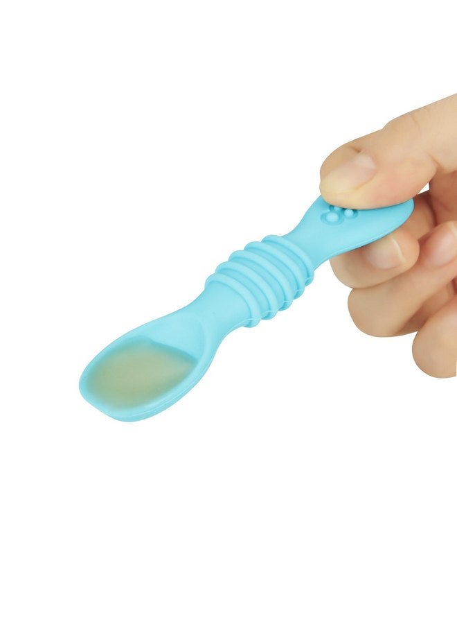 PandaEar 6 Pack Silicone Baby Spoons Self Feeding 6 Months for Toddler - Baby Led Weaning Utensils 6-12 Months - Infant Spoons First Stage - Baby Feeding Essentials - Baby Eating Utensils Set - Image 4