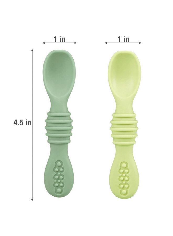 PandaEar 6 Pack Silicone Baby Spoons Self Feeding 6 Months for Toddler - Baby Led Weaning Utensils 6-12 Months - Infant Spoons First Stage - Baby Feeding Essentials - Baby Eating Utensils Set - Image 3