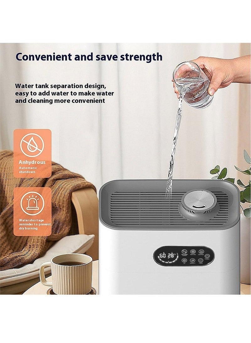 شو وو مرطب هواء بالموجات فوق الصوتية، سعة 6.5 لتر، 3 سرعات، رذاذ بارد مع موزع للزيوت العطرية، تشغيل هادئ، تصميم سهل التعبئة من الأعلى مع تطهير بالأشعة فوق البنفسجية للغرف الكبيرة حتى 40 مترًا مربعًا، 100 وات، أبيض - Image 3