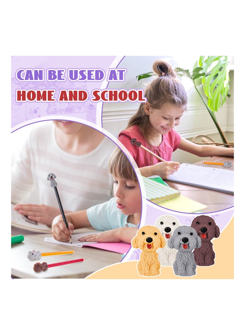24PCS 3D Dog Pencil Top Erasers, Cute Animal Pencil Erasers Funny Dog Pencil Eraser Toppers Pet Puppy Eraser Caps Cute Dog-Themed Pencil Erasers for Kids Birthday Gifts School Stationery Supplies - Image 2